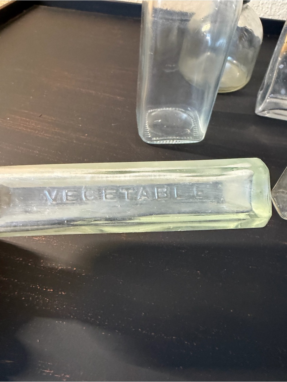 Vintage Clear & Aqua Glass Apothecary Bottles - Home Dining Display - Picture 2 of 16